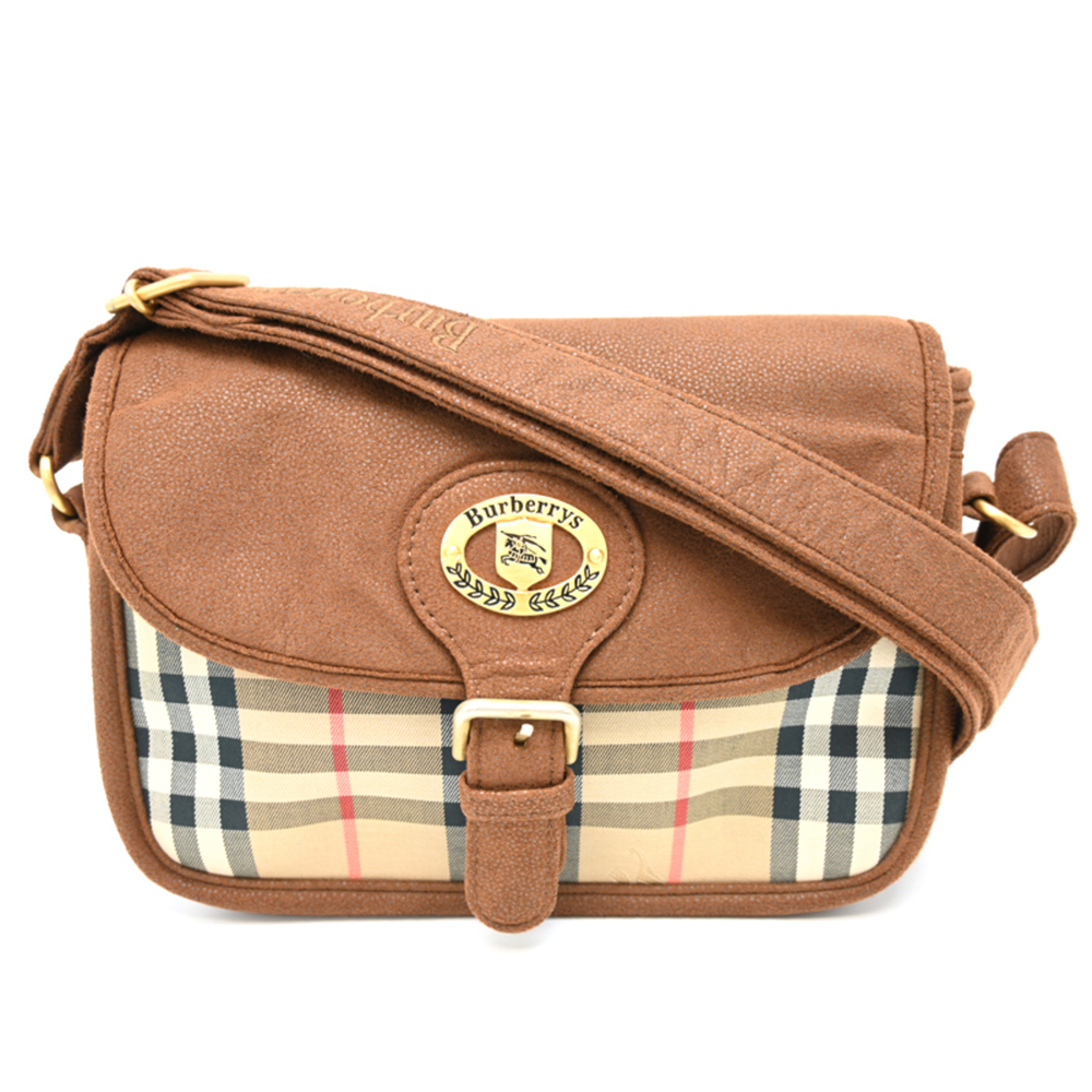 Burberry Nova Check Women's Shoulder Bag, Canvas, Brown